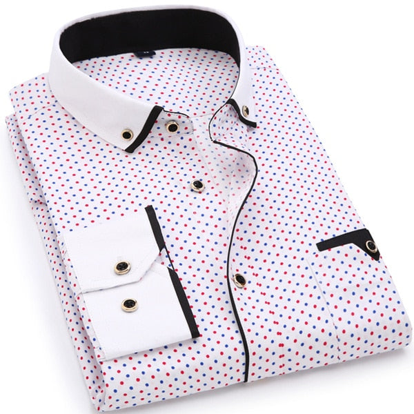 Fashion Print Casual Men Long Sleeve Shirt Stitching Fashion Pocket De Representative Bike Fashion Print Casual Men Long Sleeve Shirt Stitching Fashion Pocket De Representative Bike