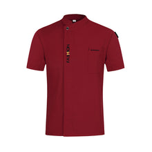 Load image into Gallery viewer, Unisex Casual Soft Chef Jackets Short Sleeve Oblique Collar Double Breasted Kitchen Catering Restaurant Food Serive Work Uniform