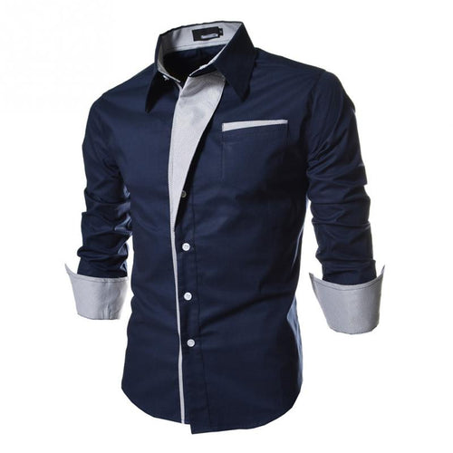 Camisa Masculina Slim Fashion Men Shirt New Brand Casual Long-Sleeved Plaid Male Blouse Social Business Dress Shirt Big Size
