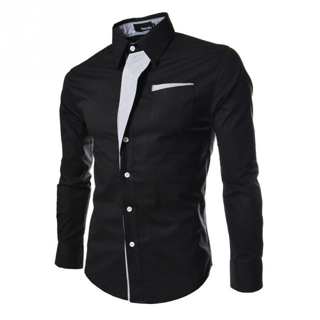Camisa Masculina Slim Fashion Men Shirt New Brand Casual Long-Sleeved Plaid Male Blouse Social Business Dress Shirt Big Size