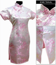 Load image into Gallery viewer, Black Traditional Chinese Dress Mujer Vestido Women&#39;s Satin Qipao Mini Cheongsam Flower Size S M L XL XXL XXXL 4XL 5XL 6XL J4039
