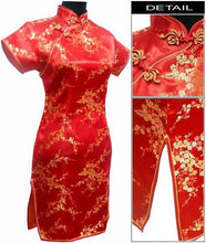 Load image into Gallery viewer, Black Traditional Chinese Dress Mujer Vestido Women&#39;s Satin Qipao Mini Cheongsam Flower Size S M L XL XXL XXXL 4XL 5XL 6XL J4039