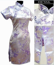 Load image into Gallery viewer, Black Traditional Chinese Dress Mujer Vestido Women&#39;s Satin Qipao Mini Cheongsam Flower Size S M L XL XXL XXXL 4XL 5XL 6XL J4039