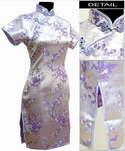 Black Traditional Chinese Dress Mujer Vestido Women's Satin Qipao Mini Cheongsam Flower Size S M L XL XXL XXXL 4XL 5XL 6XL J4039