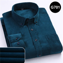 Load image into Gallery viewer, Plus Size 6xl Autumn/winter Warm Quality 100%cotton Corduroy long sleeved button collar smart casual shirts for men comfortable