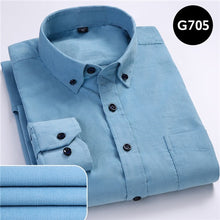 Load image into Gallery viewer, Plus Size 6xl Autumn/winter Warm Quality 100%cotton Corduroy long sleeved button collar smart casual shirts for men comfortable