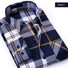 Load image into Gallery viewer, Casual Men Plaid Shirt Spring Autumn Flannel Shirt Men Dress Shirts Fashion Long Sleeve Slim Fit Chemise Homme Cotton Male Shirt