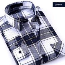 Load image into Gallery viewer, Casual Men Plaid Shirt Spring Autumn Flannel Shirt Men Dress Shirts Fashion Long Sleeve Slim Fit Chemise Homme Cotton Male Shirt