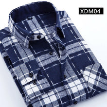 Load image into Gallery viewer, Casual Men Plaid Shirt Spring Autumn Flannel Shirt Men Dress Shirts Fashion Long Sleeve Slim Fit Chemise Homme Cotton Male Shirt