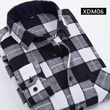 Load image into Gallery viewer, Casual Men Plaid Shirt Spring Autumn Flannel Shirt Men Dress Shirts Fashion Long Sleeve Slim Fit Chemise Homme Cotton Male Shirt