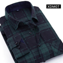 Load image into Gallery viewer, Casual Men Plaid Shirt Spring Autumn Flannel Shirt Men Dress Shirts Fashion Long Sleeve Slim Fit Chemise Homme Cotton Male Shirt