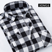 Load image into Gallery viewer, Casual Men Plaid Shirt Spring Autumn Flannel Shirt Men Dress Shirts Fashion Long Sleeve Slim Fit Chemise Homme Cotton Male Shirt